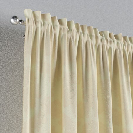 Zasłona na kanale z grzywką 1 szt. 130x260 liście akantu na tle ecru