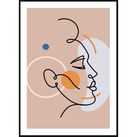 Poster Story, Plakat, Obraz - Kobiecy Profil w Konturach, wymiary 60 x 84 cm