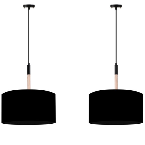 KONSIMO PLISO Lampa wisząca w stylu skandynawskim czarna 2szt kolor czarny