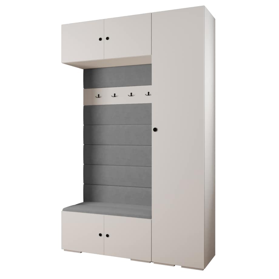 Garderoba do przedpokoju INOVA 2 Z19 biały+czarny+manila16