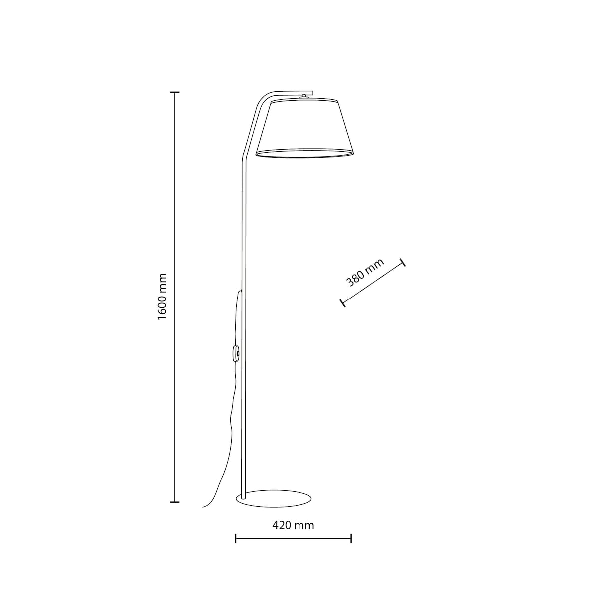 Lampa podłogowa TK Lighting FORMO BLACK 16185 czarna 160 cm E27 nowoczesna do salonu sypialni