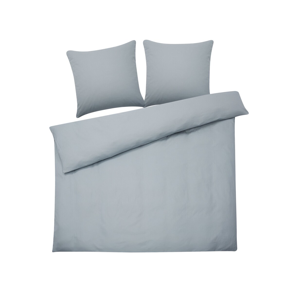 Komplet pościeli bawełnianej satynowej w paski 200 x 220 cm szary AVONDALE