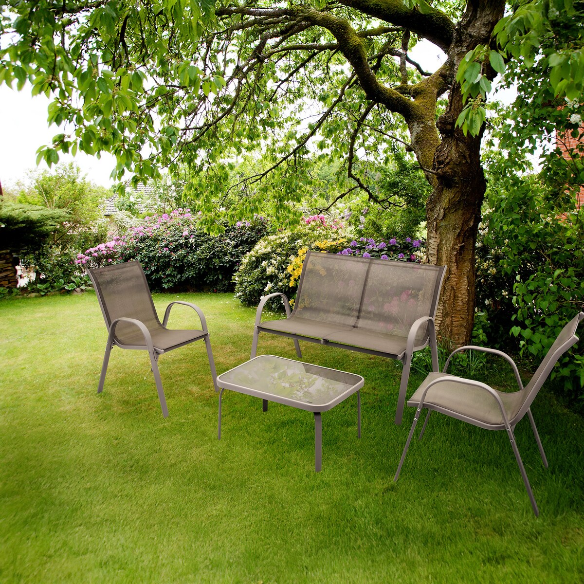 Zestaw meble ogrodowe 2 x krzesło sofa stolik komplet ogrodowy