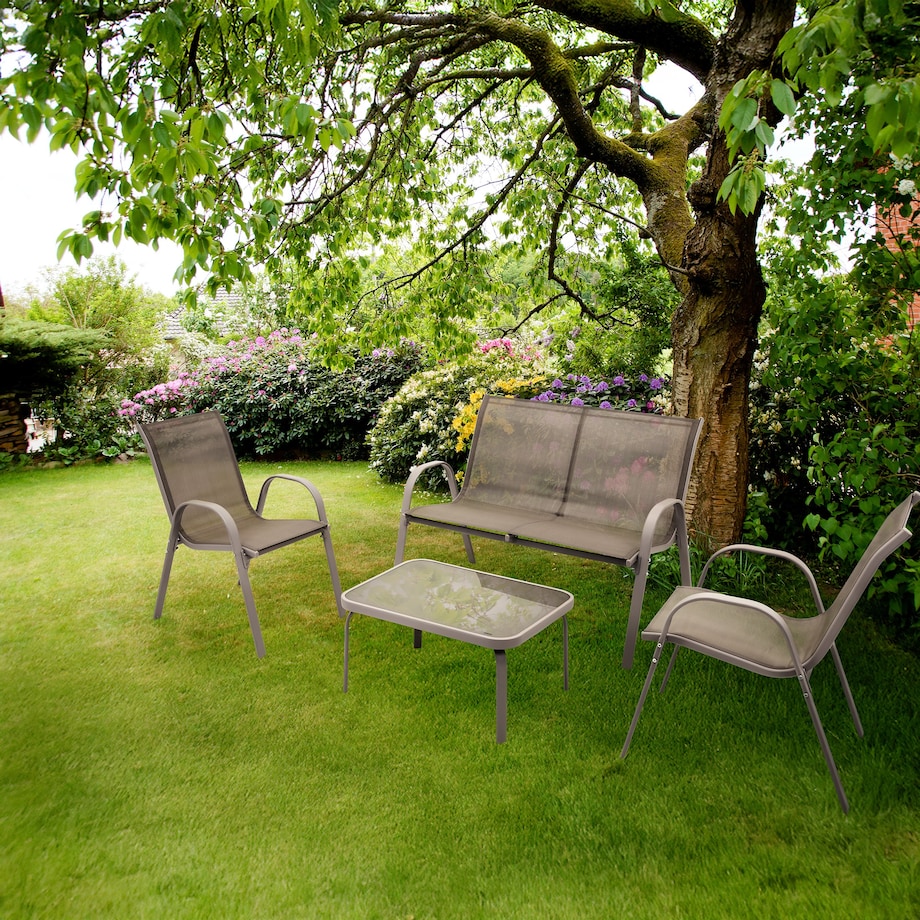 Zestaw meble ogrodowe 2 x krzesło sofa stolik komplet ogrodowy