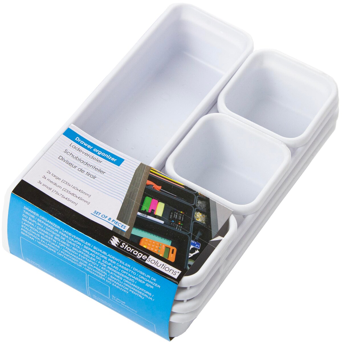 Wkład Do Szuflady Organizer Na Akcesoria Biurowy 8 Elementów Zestaw