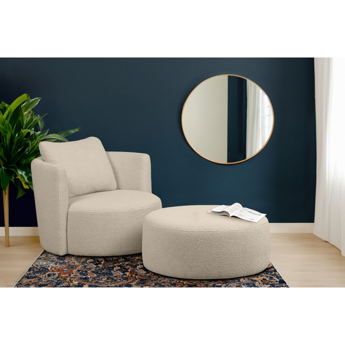 KONSIMO RAGGI Puf baranek jasnobeżowy baranek