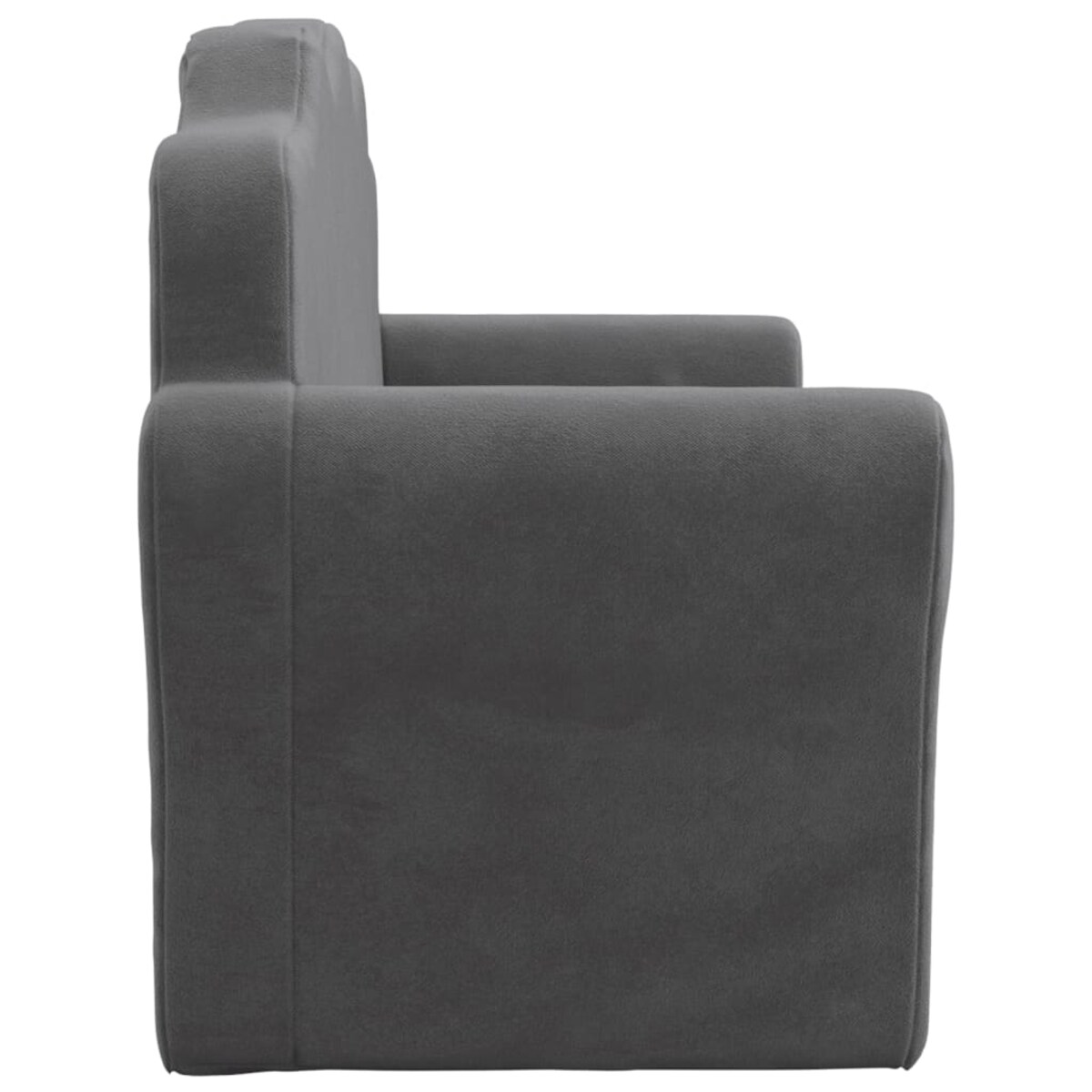vidaXL 2-os. sofa dla dzieci, rozkładana, antracytowa, miękki plusz