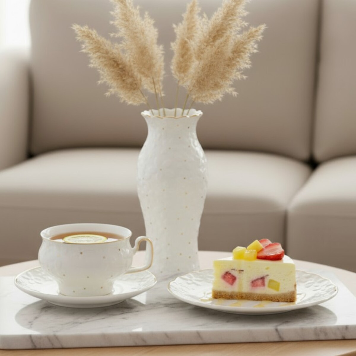 VILLA ITALIA Komplet filiżanek porcelanowych 280 ml 6 sztuk FIORELLA