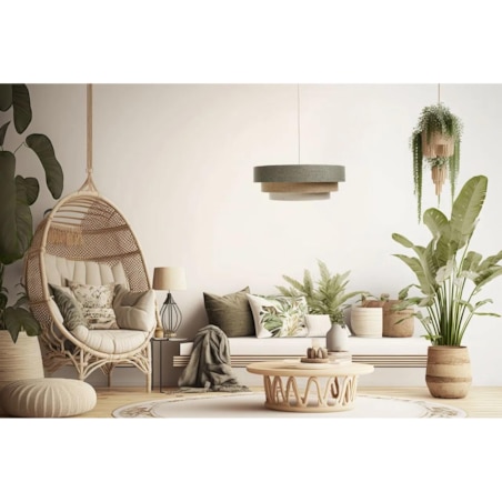 Lampa wisząca ERUTAN TRIPLE zielona/beżowa/kremowa