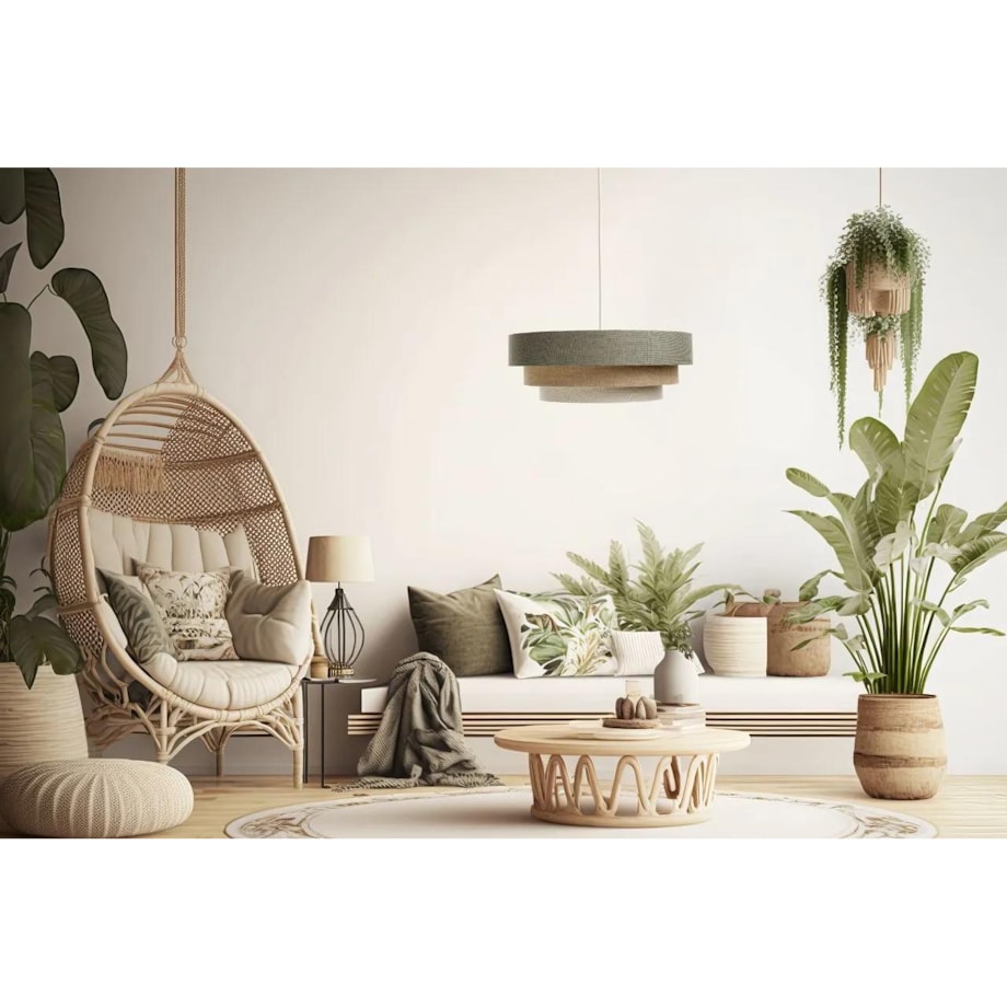 Lampa wisząca ERUTAN TRIPLE zielona/beżowa/kremowa