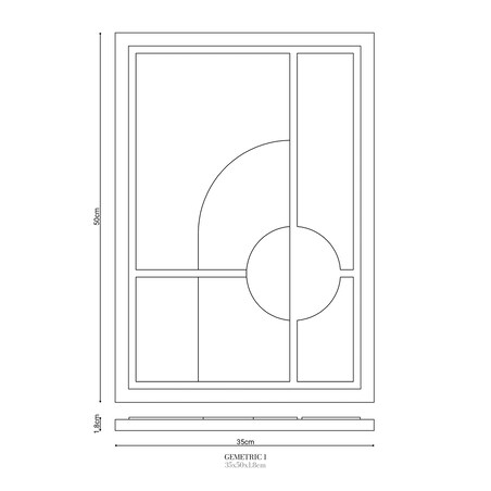 Obraz 3D 35x50cm Geometric I – Dekoracja Ścienna z Tynku Naturalnego, Milky Grey Minimalistyczny Relief