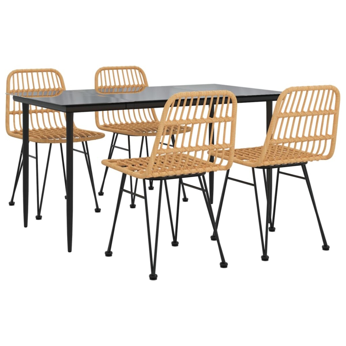 vidaXL 5-częściowy zestaw mebli ogrodowych, polirattan