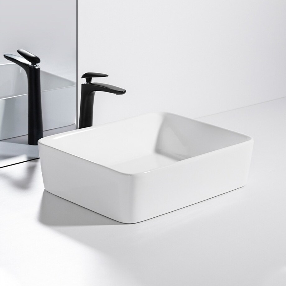 Umywalka nablatowa biała cermiczna 49x38cm