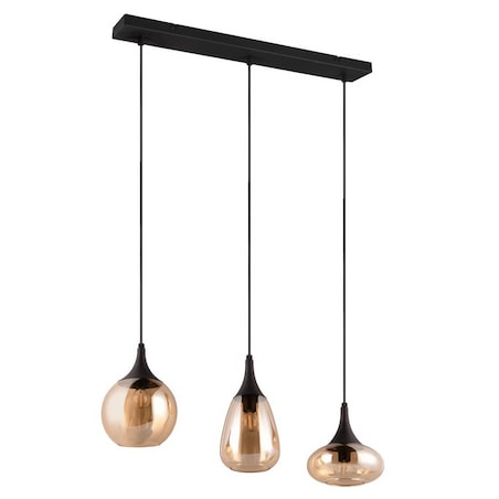 Potrójna lampa nad stół Lumina 317000313 Trio szkło czarna bursztynowa