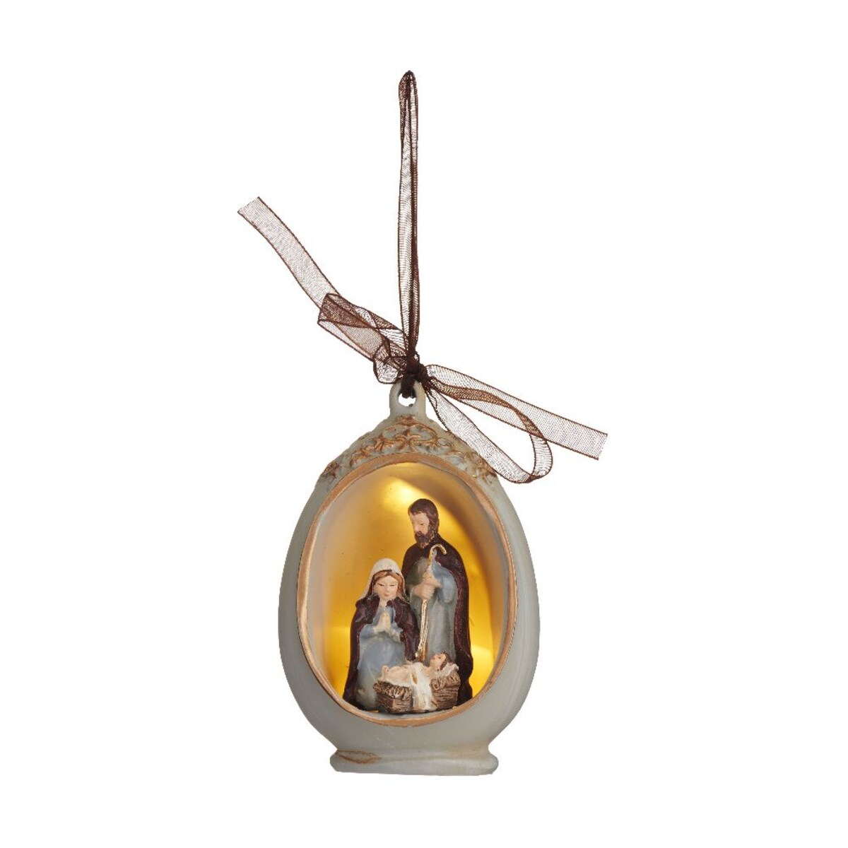VILLA ITALIA Szopka bożonarodzeniowa LED Zawieszka 10 cm HOLY FAMILY