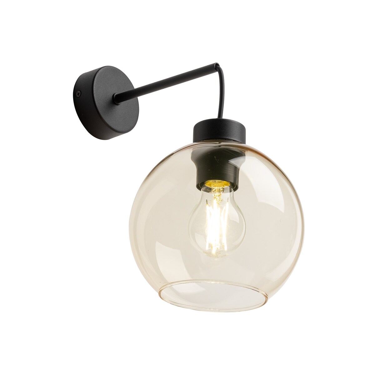 Kinkiet ścienny TK Lighting CUBUS 4135 czarno-bursztynowy E27 nowoczesna lampa do salonu sypialni i korytarza