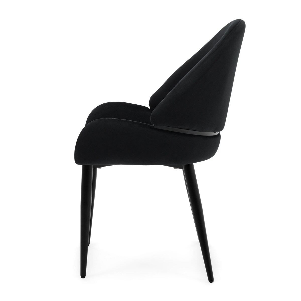 Krzesło tapicerowane welurowe do salonu BERGAMO czarne