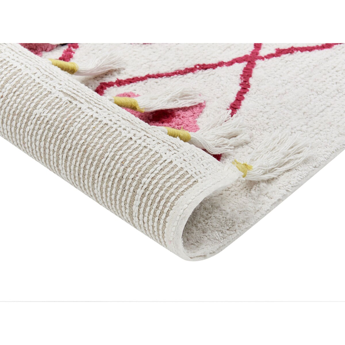 Dywan dziecięcy bawełniany 160 x 230 cm biały z różowym CAVUS