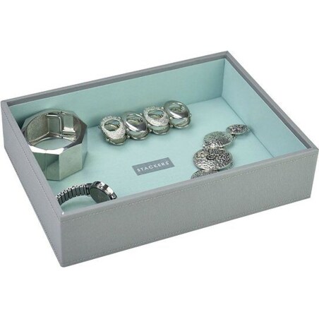 Szkatułka na biżuterię Stackers open classic szaro-miętowa