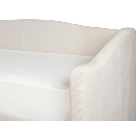 Łóżko dzienne tapicerowane 90 x 200 cm jasnobeżowe VITTEL