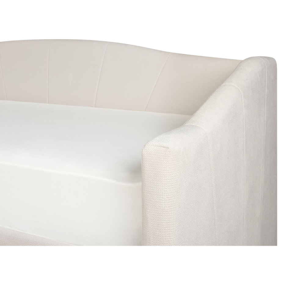 Łóżko dzienne tapicerowane 90 x 200 cm jasnobeżowe VITTEL