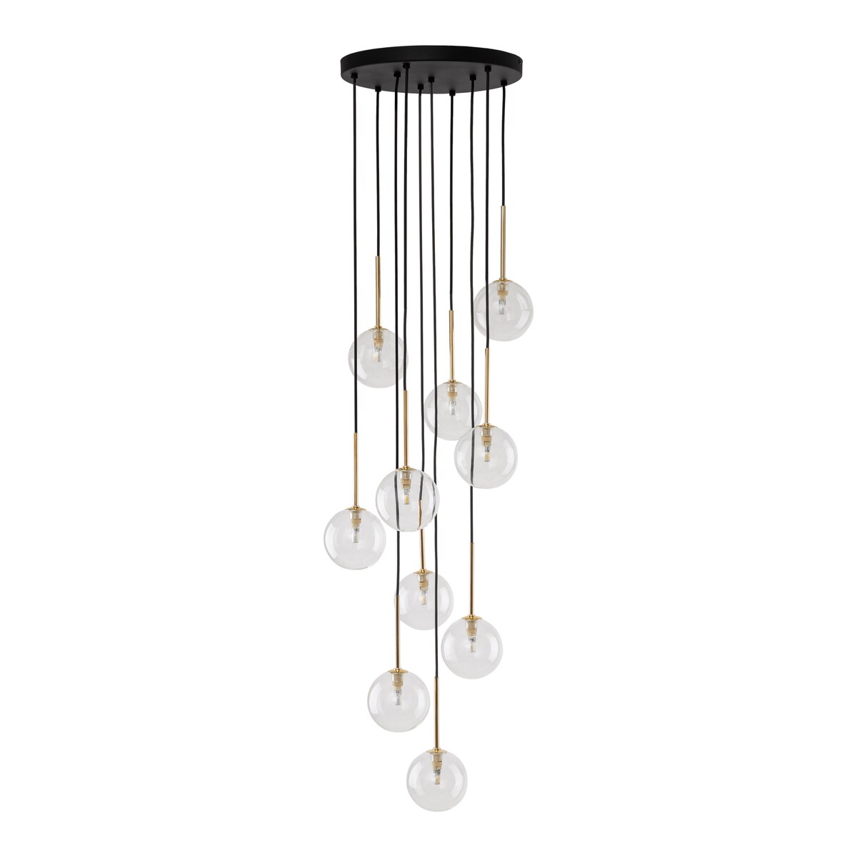 Lampa wisząca TK Lighting NILOS 5944 czarno-złota, 10xG9, regulowana, szkło i metal