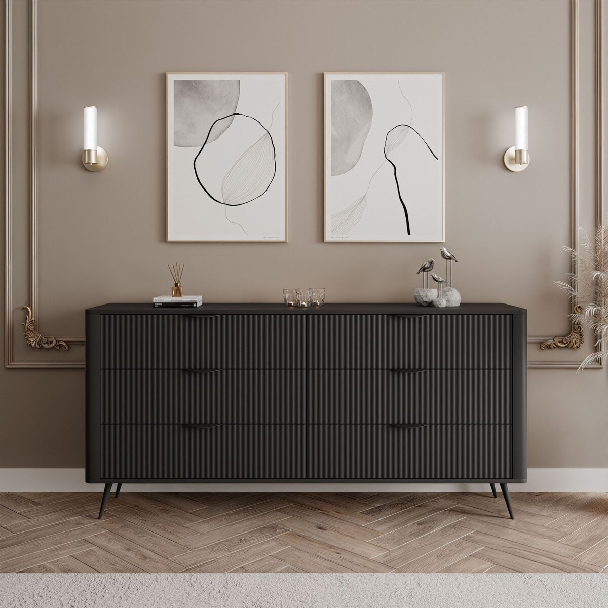 Komoda SCARLETT 6S z szufladami czarna