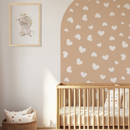 Naklejka na ścianę łuk beżowy - serca L
