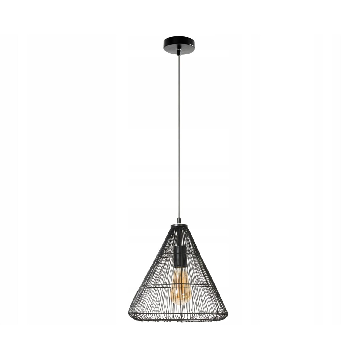 Lampa Sufitowa Wisząca Loft Druciana Czarna Black