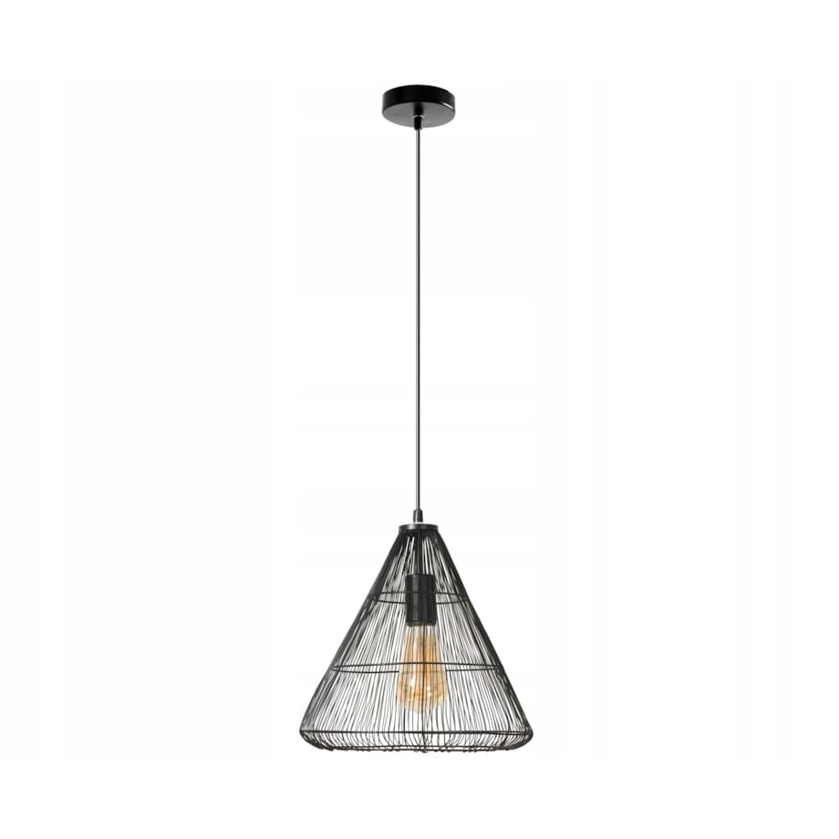 Lampa Sufitowa Wisząca Loft Druciana Czarna Black
