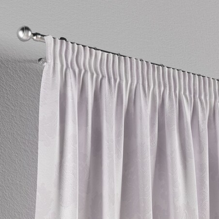 Zasłona na taśmie marszczącej 1 szt. 130x260 liście akantu na białym tle