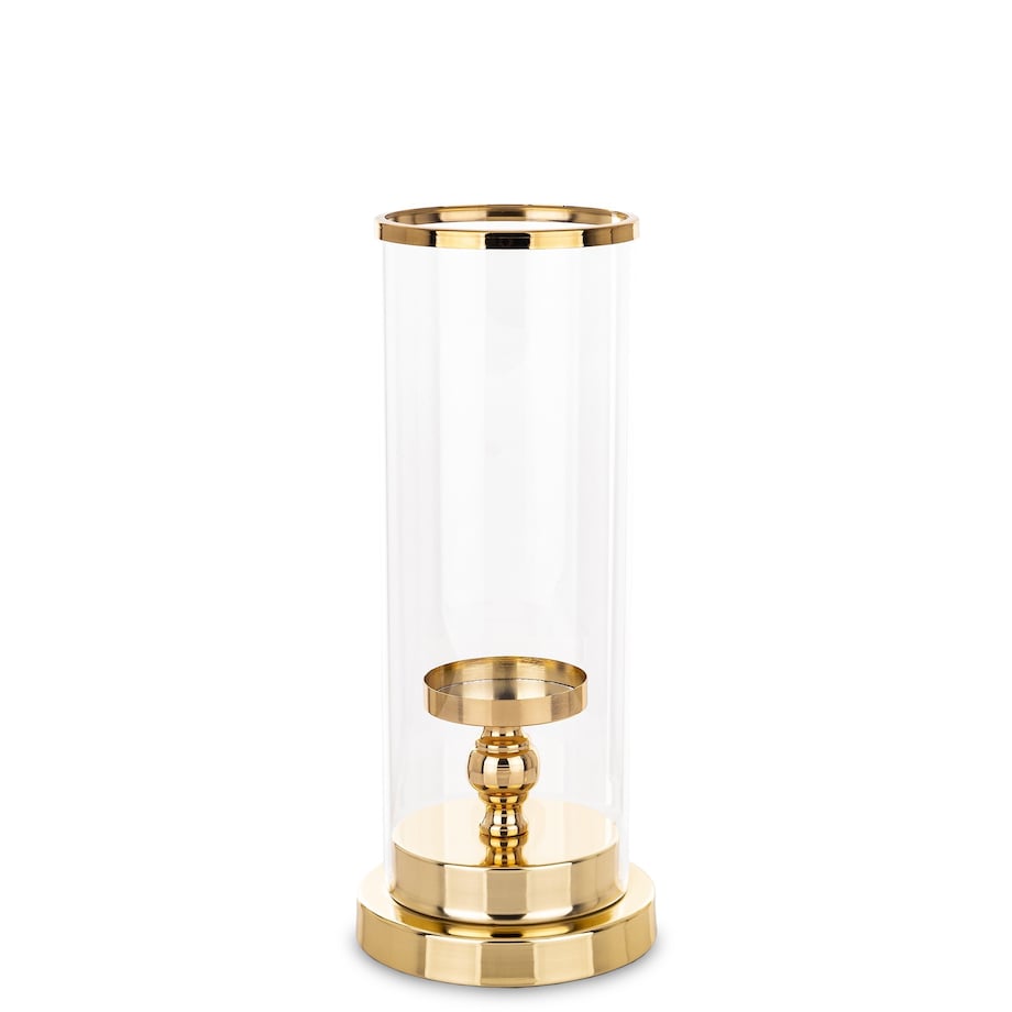 Świecznik złoty z kloszem 36x15 cm KANDILA - II