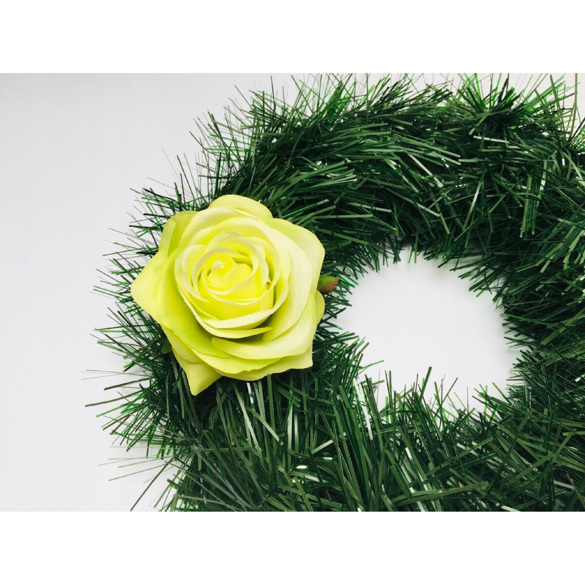 RÓŻA SZTUCZNA główka kwiatowa wyrobowa do STROIKA bukietu dekoracji ZIELONA