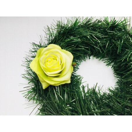 RÓŻA SZTUCZNA główka kwiatowa wyrobowa do STROIKA bukietu dekoracji ZIELONA