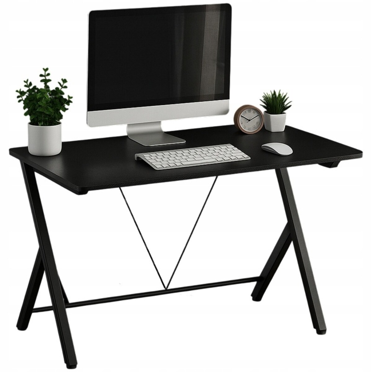 Biurko stolik gamingowe komputerowe loft nowoczesne czarne carbon 100 cm