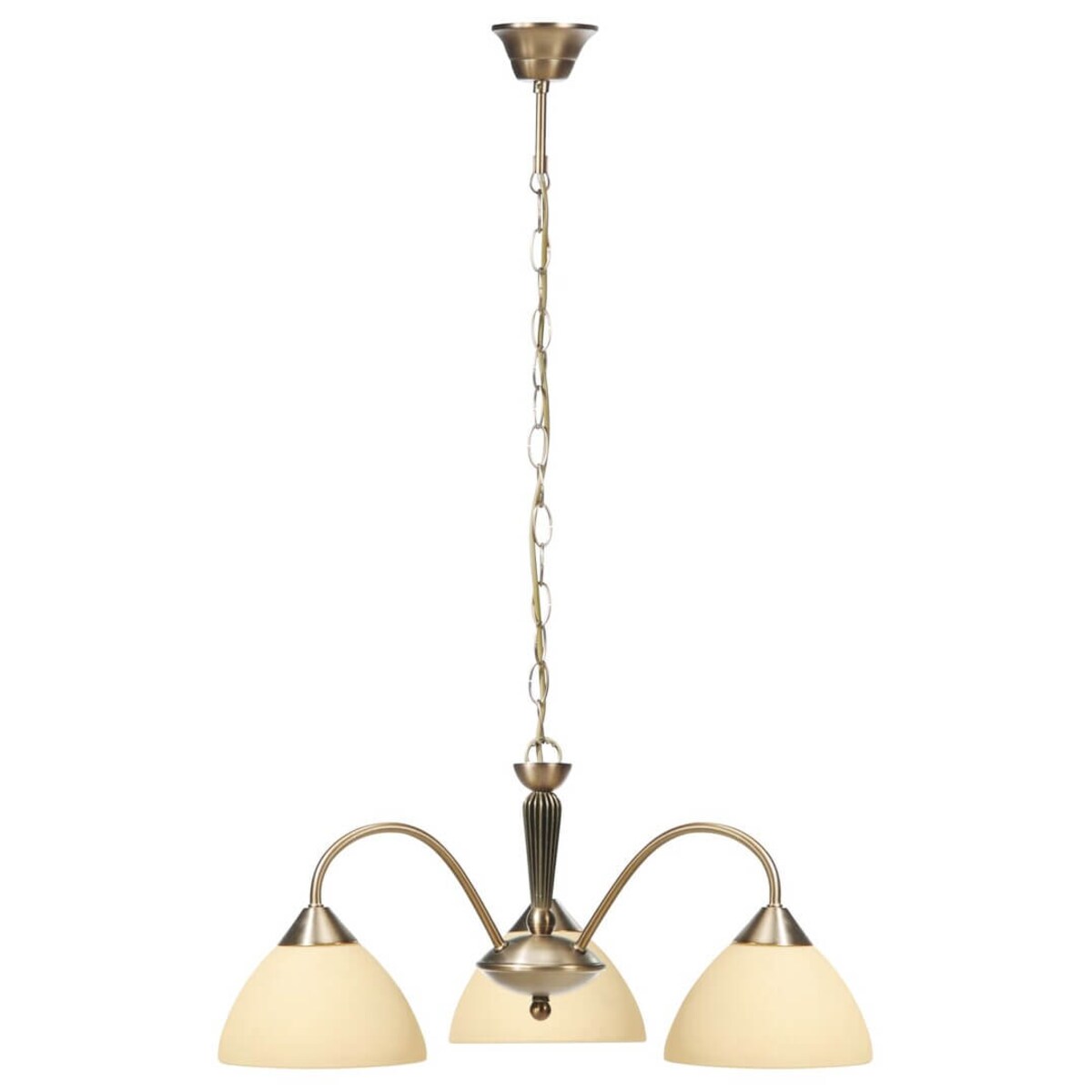 Antyczna lampa wisząca Regina na łańcuchu brąz kremowa