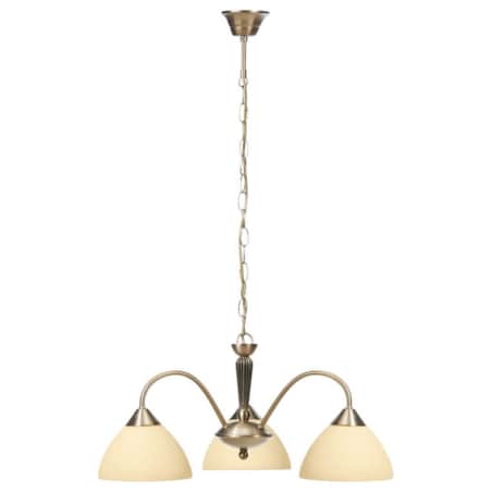 Antyczna lampa wisząca Regina na łańcuchu brąz kremowa