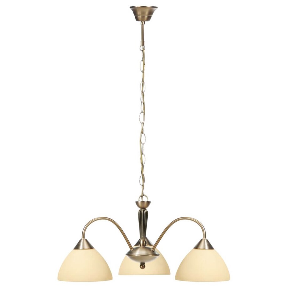 Antyczna lampa wisząca Regina na łańcuchu brąz kremowa