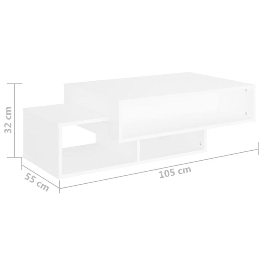 vidaXL Stolik kawowy, biały, 105x55x32 cm, materiał drewnopochodny