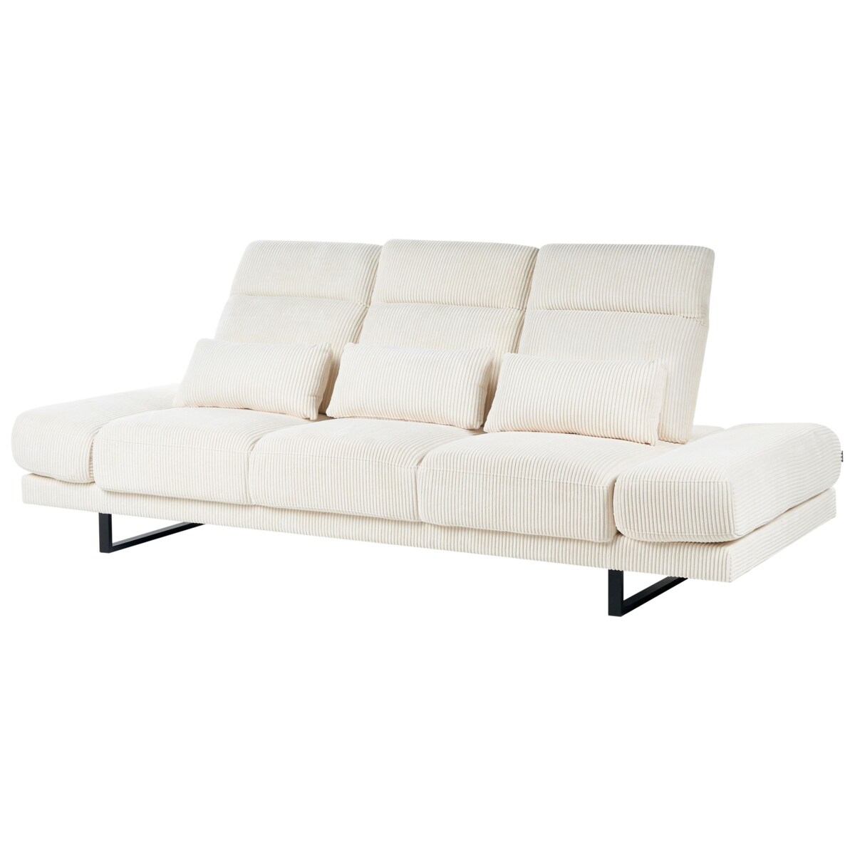 Sofa 3-osobowa sztruksowa jasnobeżowa IKAST