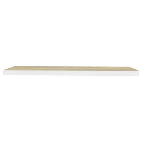 vidaXL Półki ścienne, 4 szt., dębowo-białe, 90x23,5x3,8 cm, MDF