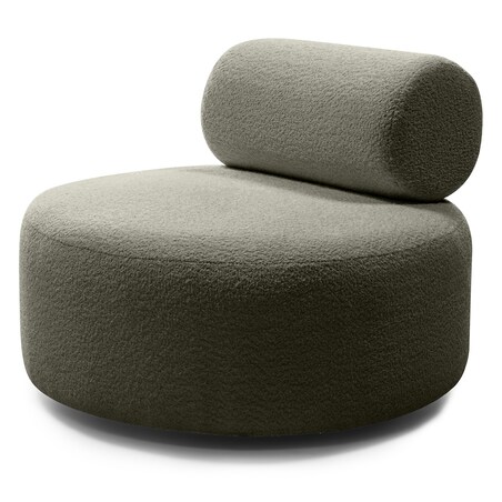 Fotel obrotowy bouclé oliwkowozielony Orvieto