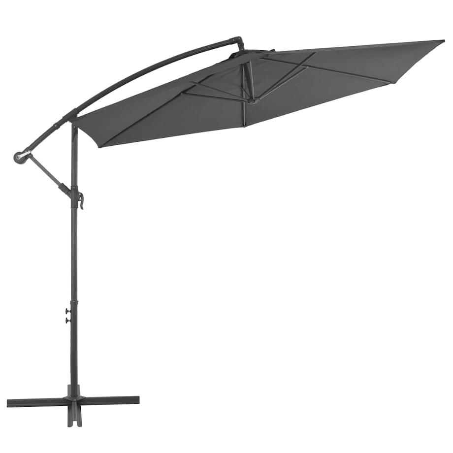 vidaXL Parasol wiszący z aluminiowym słupkiem, 300 cm, antracytowy