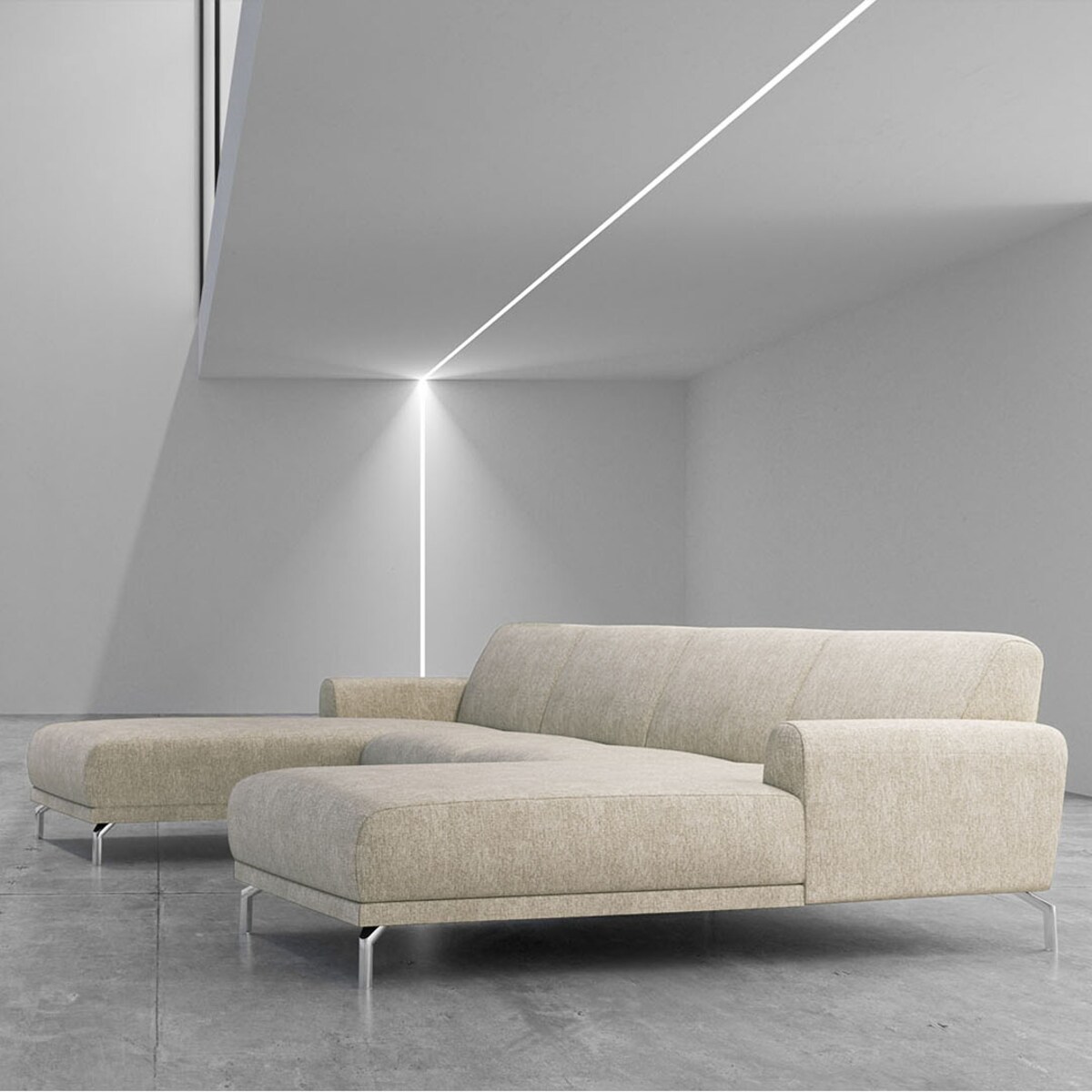 Sofa narożna podwójna Puzo szara