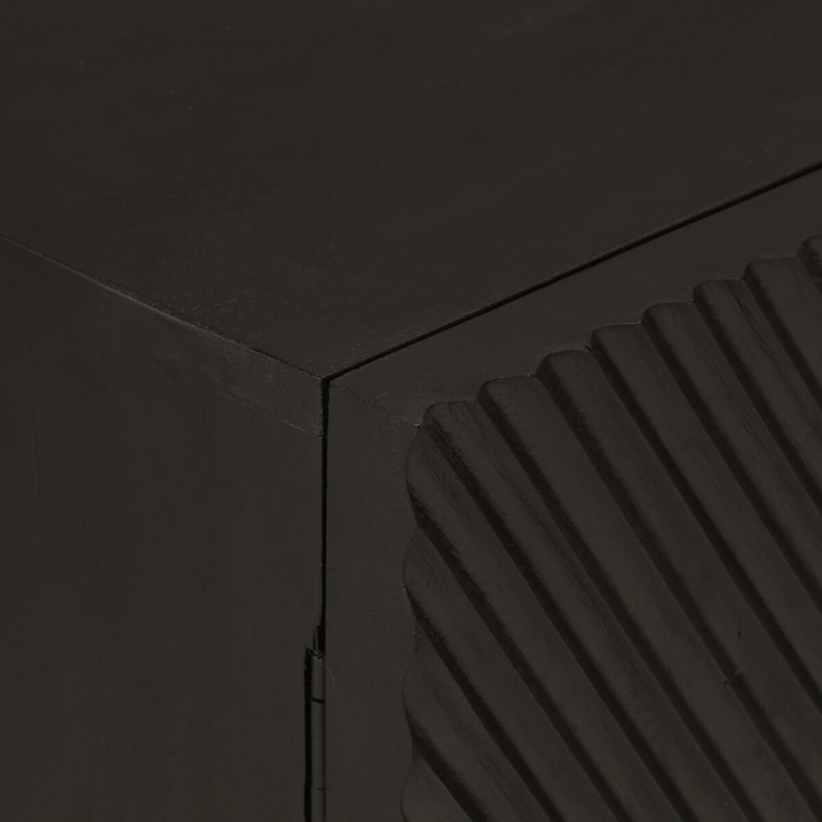 vidaXL Szafka, czarna, 55x30x76 cm, lite drewno mango i żelazo