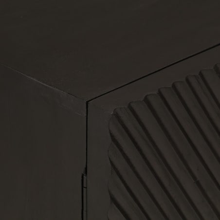 vidaXL Szafka, czarna, 55x30x76 cm, lite drewno mango i żelazo