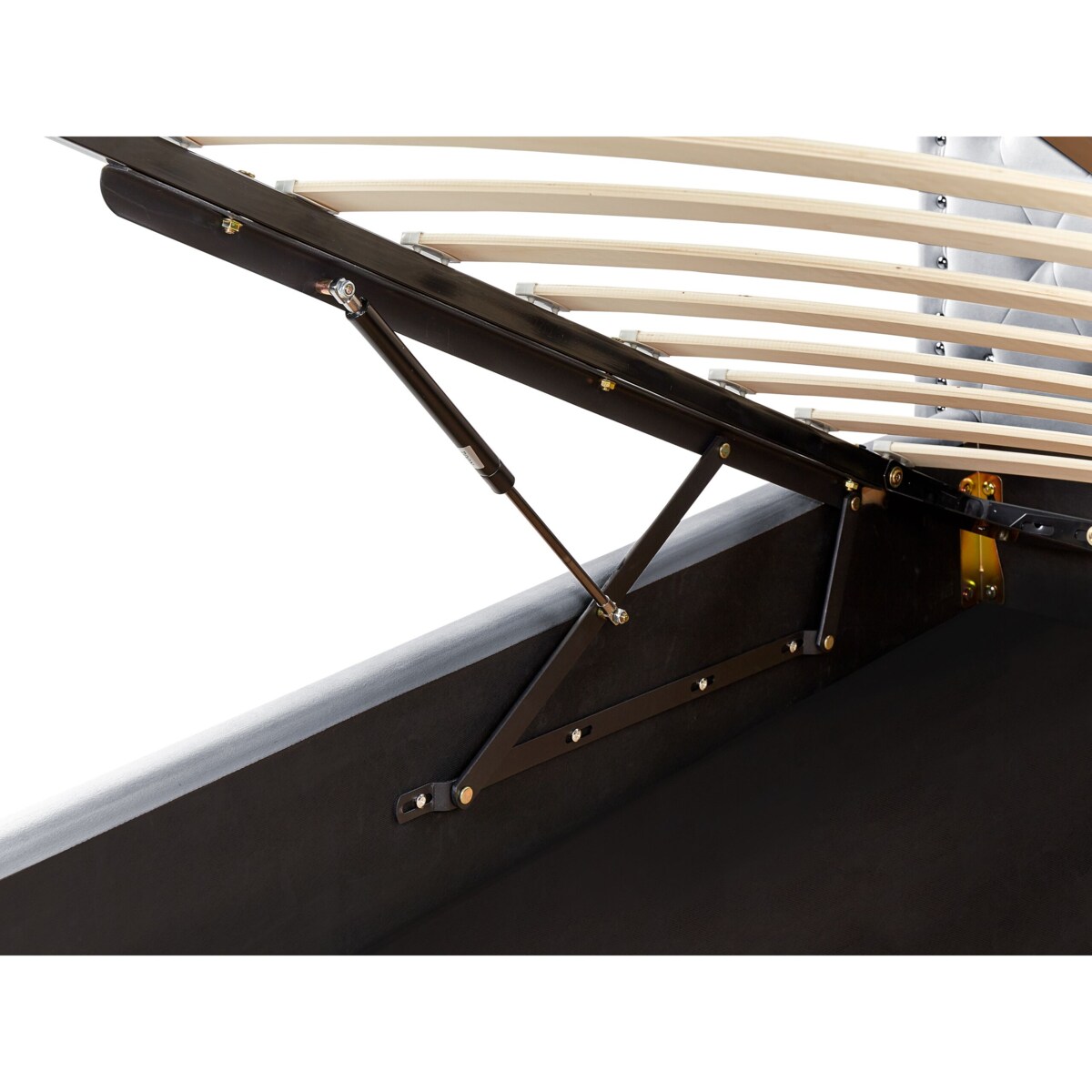 Łóżko welurowe z pojemnikiem 90 x 200 cm szare METZ