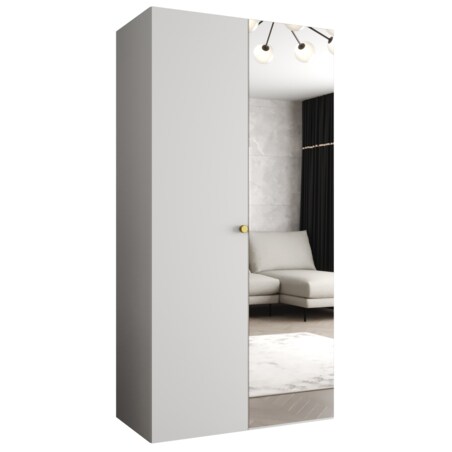 Szafa uchylna otwierana PARMA 2 100 wys. 202 cm Biały + u. Złoty