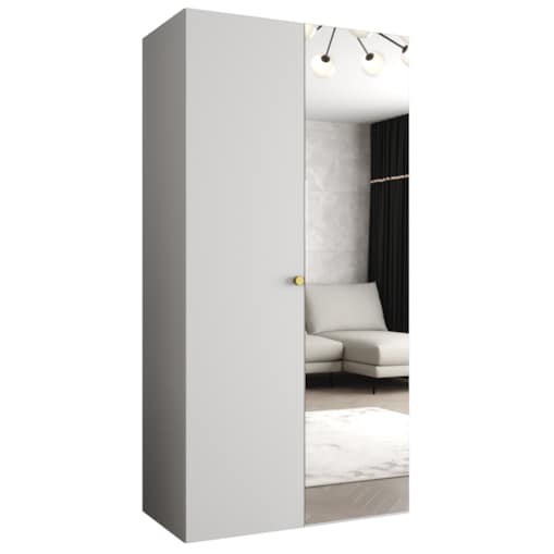 Szafa uchylna otwierana PARMA 2 100 wys. 202 cm Biały + u. Złoty