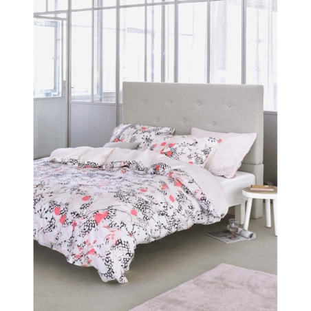 Komplet różowej pościeli z bawełny satynowej w kwiaty, poszewka ozdobna, pościel w kwiaty, pościel Esprit, 135 x 200 cm